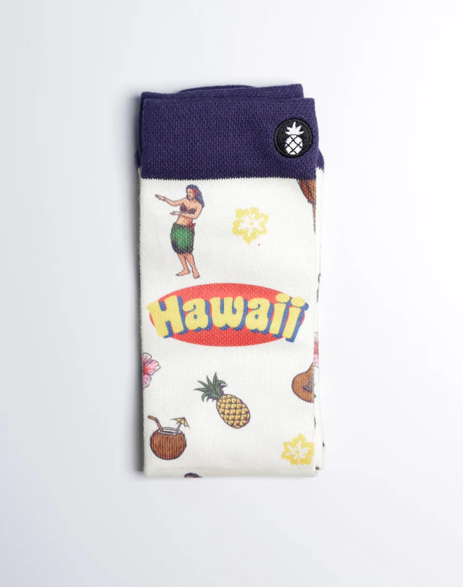 Vintage Aloha Spirit Printed Crew Socks