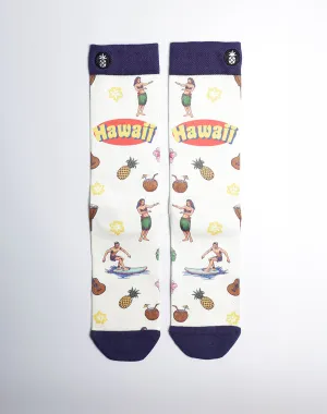 Vintage Aloha Spirit Printed Crew Socks