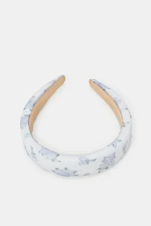 Women Blue Floral Print Headband