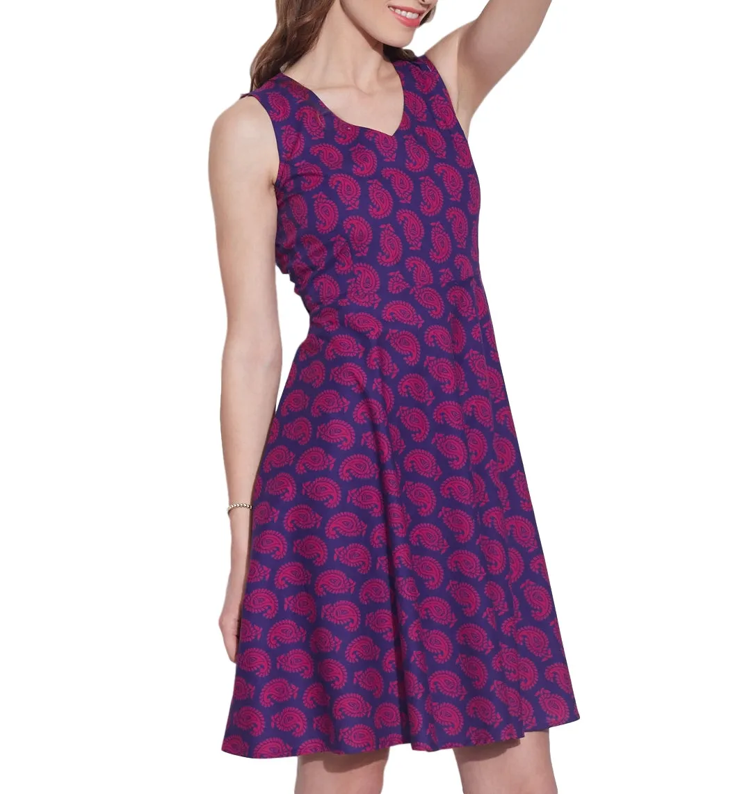 Women's Apparel Cotton Printed Dress,Machine Washable,W-CPD42-1630, Size-42 Inch