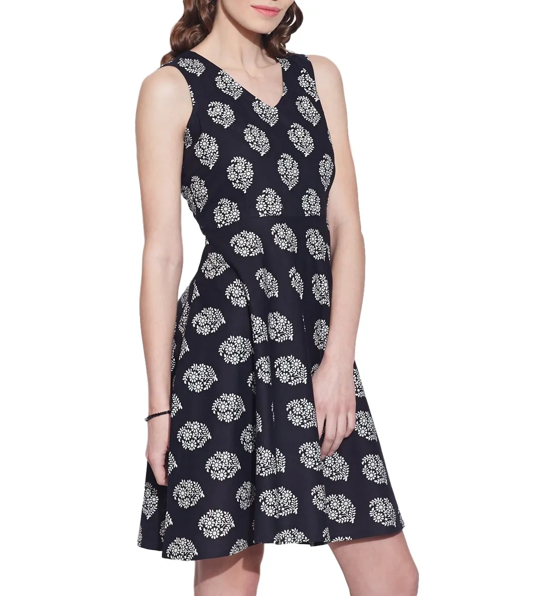 Womens Clothing Cotton Printed Dress,Machine washable,W-CPD42-1609, Size-42 Inch