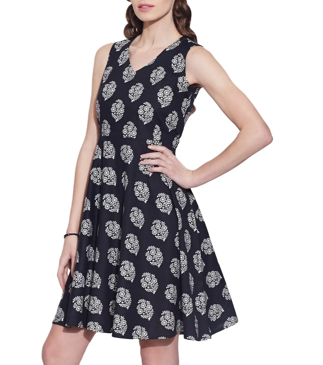 Womens Clothing Cotton Printed Dress,Machine washable,W-CPD42-1609, Size-42 Inch